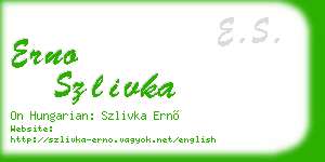 erno szlivka business card